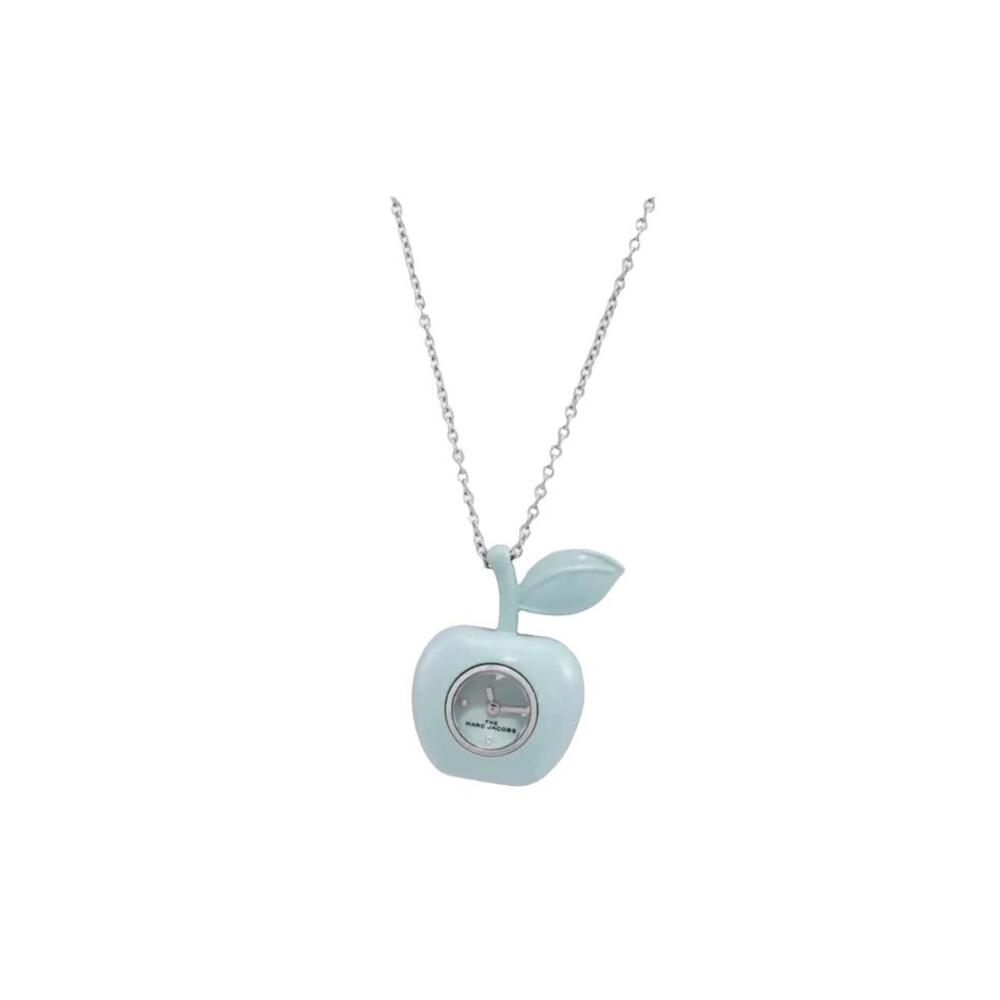 Marc Jacobs The Bauble Apple Pendant Necklace Watch - Pebble Blue Edition
